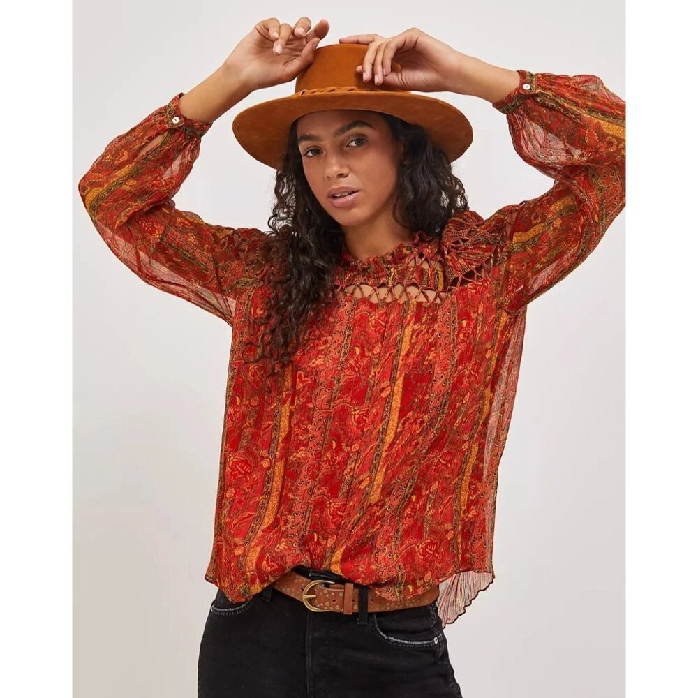 Women's - Anthropologie Let Me Be Talitha Floral Cutout Blouse, Size 10